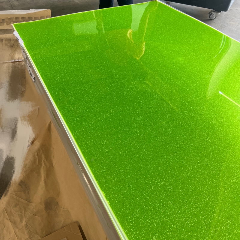 Design Fluorescent Green Glitter Acrylic Plastic Sheets
