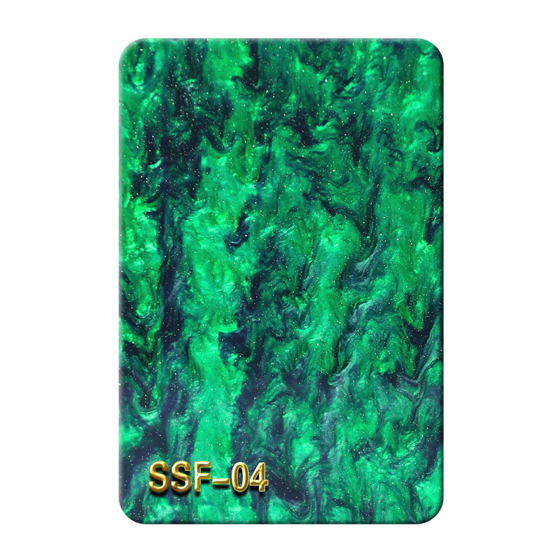 Green Wave Pattern Surface Acrylic Sheet for Decoration SSF-04
