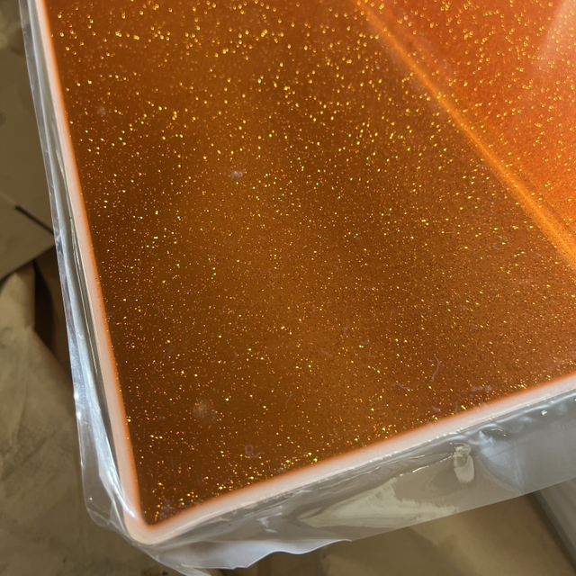 Decorative Chunky Orange Glitter Acrylic Plastic Sheet