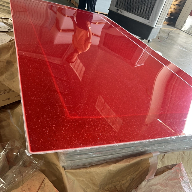 Red Glitter Plastic Acrylic Sheet for Laser Cutting